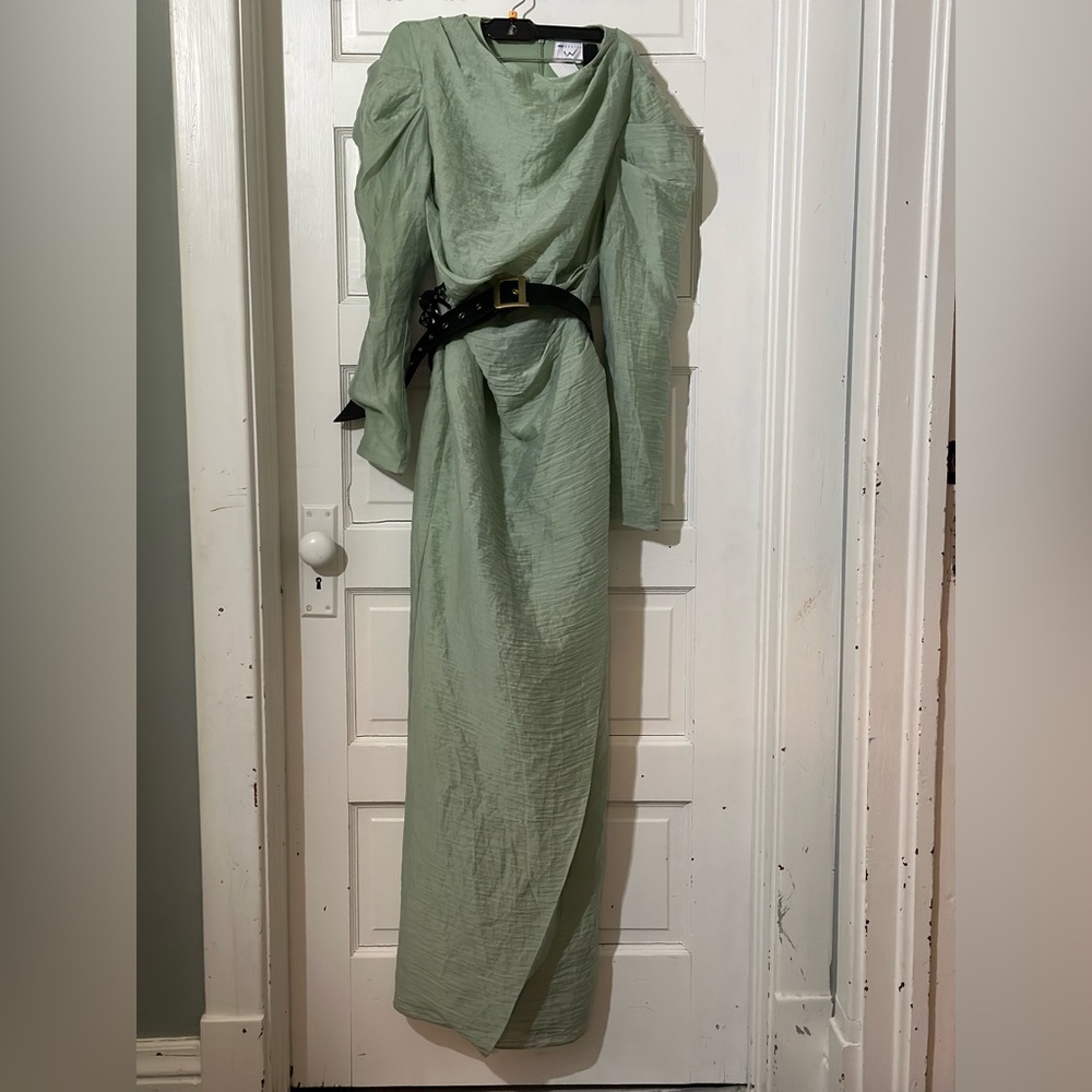 ASOS formal green long sleeve dress